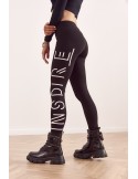 Comfortable leggings with inscriptions, black 19230 - Online store - Boutique